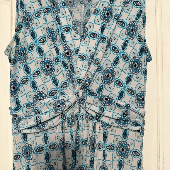 Blue and White Summer Maxi Dress - Picture 3 of 3